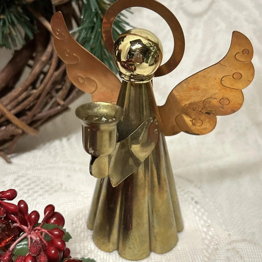 Vintage 1970's  Christmas Lot Ornaments Decorations Wreath‎ Tin Can Candle Rings